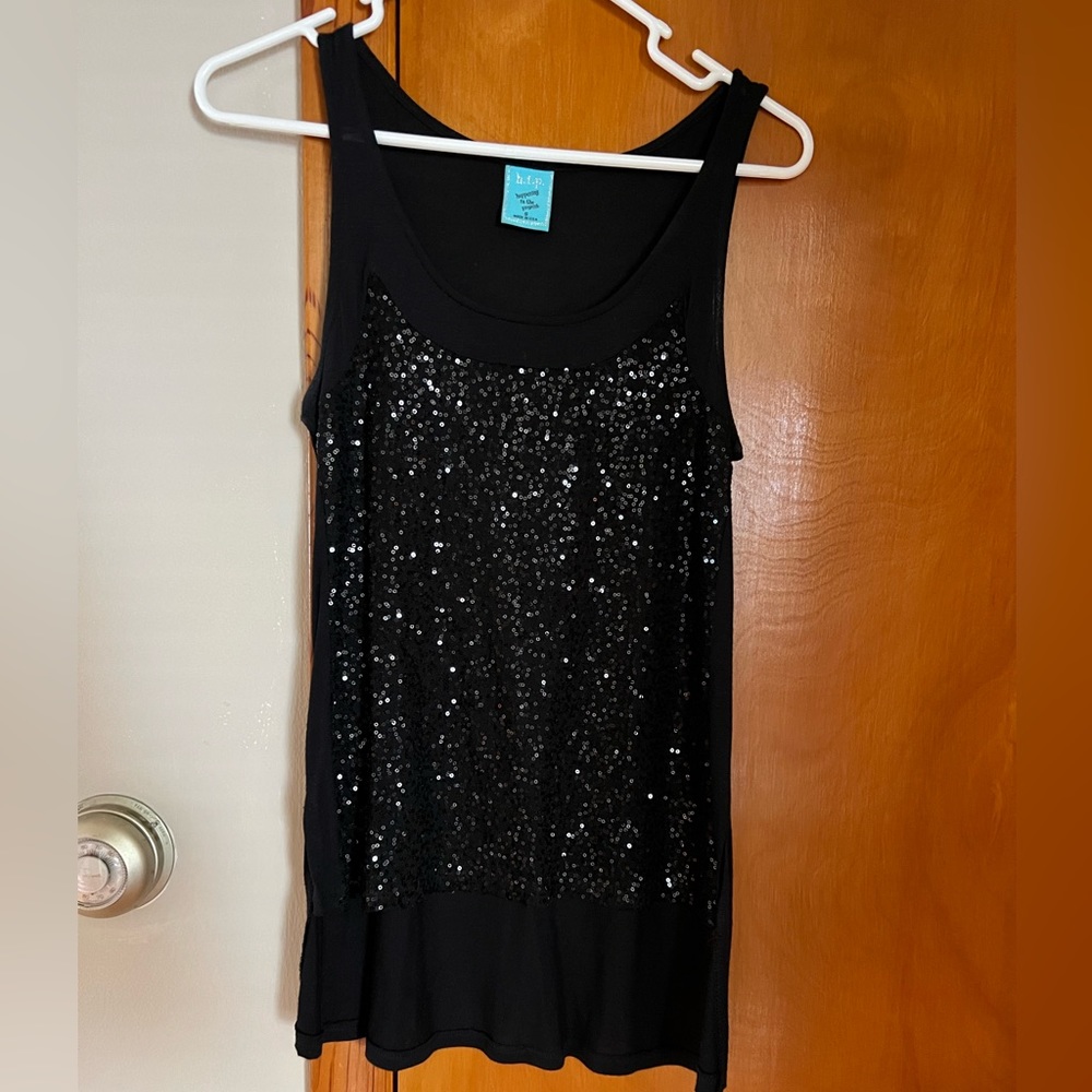 Black sequins tank top